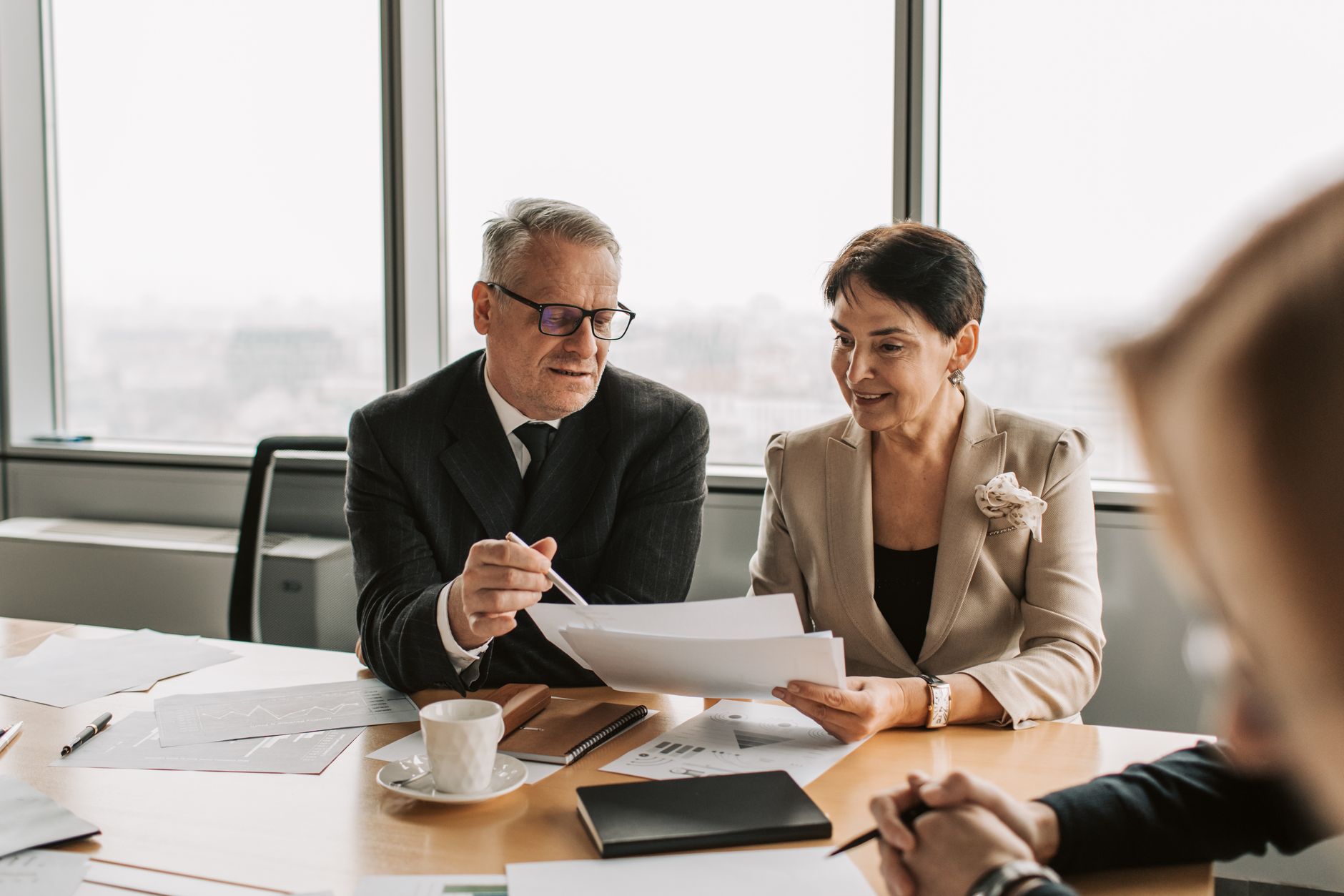 Professional corporate meeting with executive advisors
